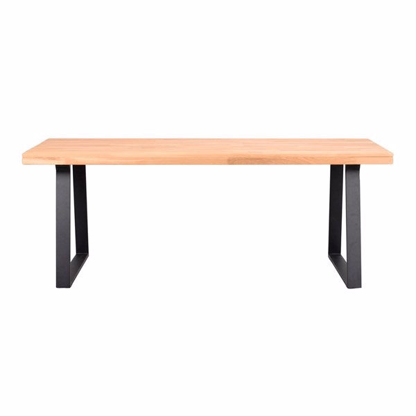 Rowico Home Brooklyn spisebord med lakeret egeplade og sorte U-ben