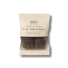 Flowpack-pose med gourmet vingummi, Box The Original Just the Winegum Original Lakrids