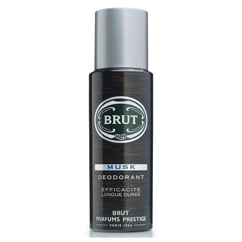 Dåse med Brut Musk deodorant spray 200 ml til mænd