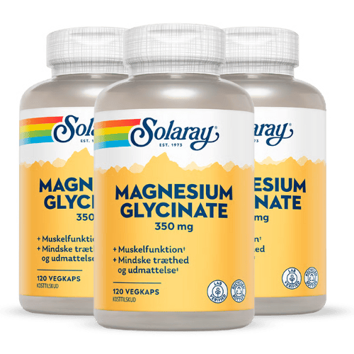 3 x Solaray Magnesium Glycinate kosttilskud i kapselform, 120 kapsler