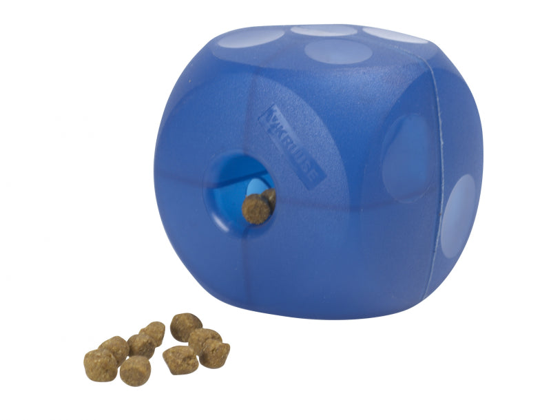Blå BUSTER Cube aktivitetsterning til hunde