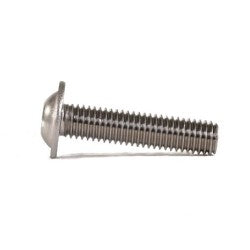 Buttonhead-skrue M10 med tallerkenhoved og flange i rustfrit stål A2