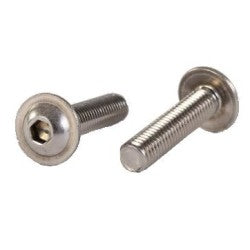 Button head skrue M6 i rustfrit stål A2 med flange og tallerkenhoved