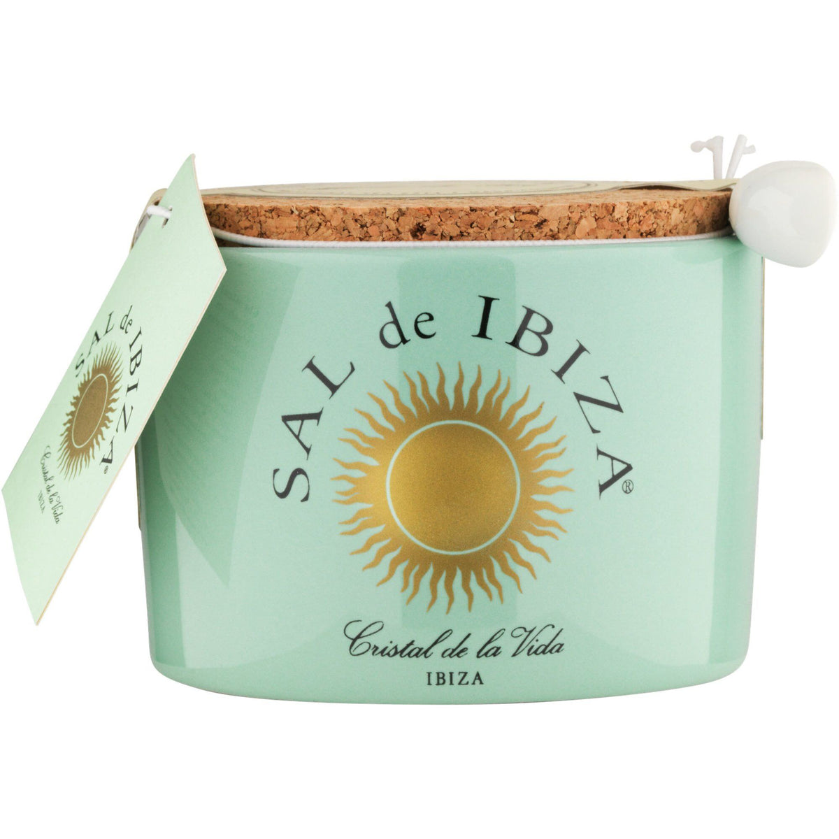 Sal de Ibiza Fleur de Sel, naturligt salt i en keramikkrukke