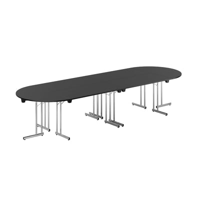 Konferencebord - 360x120cm - Sammenklappeligt bord - Sort-krom