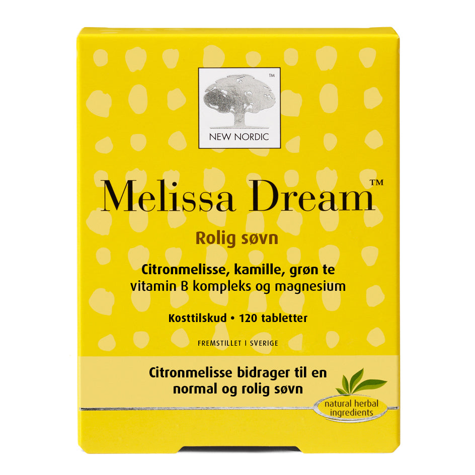 Se New Nordic Melissa Dream 120 tabl. ✔ Kæmpe udvalg i New Nordic - Køb online på udsalg og tilbud lige nu ✔ Meget billig fragt og hurtig levering - Varenummer: Helsegrossisten-45322 og 5021807453221 på lager - Udsalg på Kosttilskud > > Få op til 67% i rabat - Shop blandt over 2.739 mærker