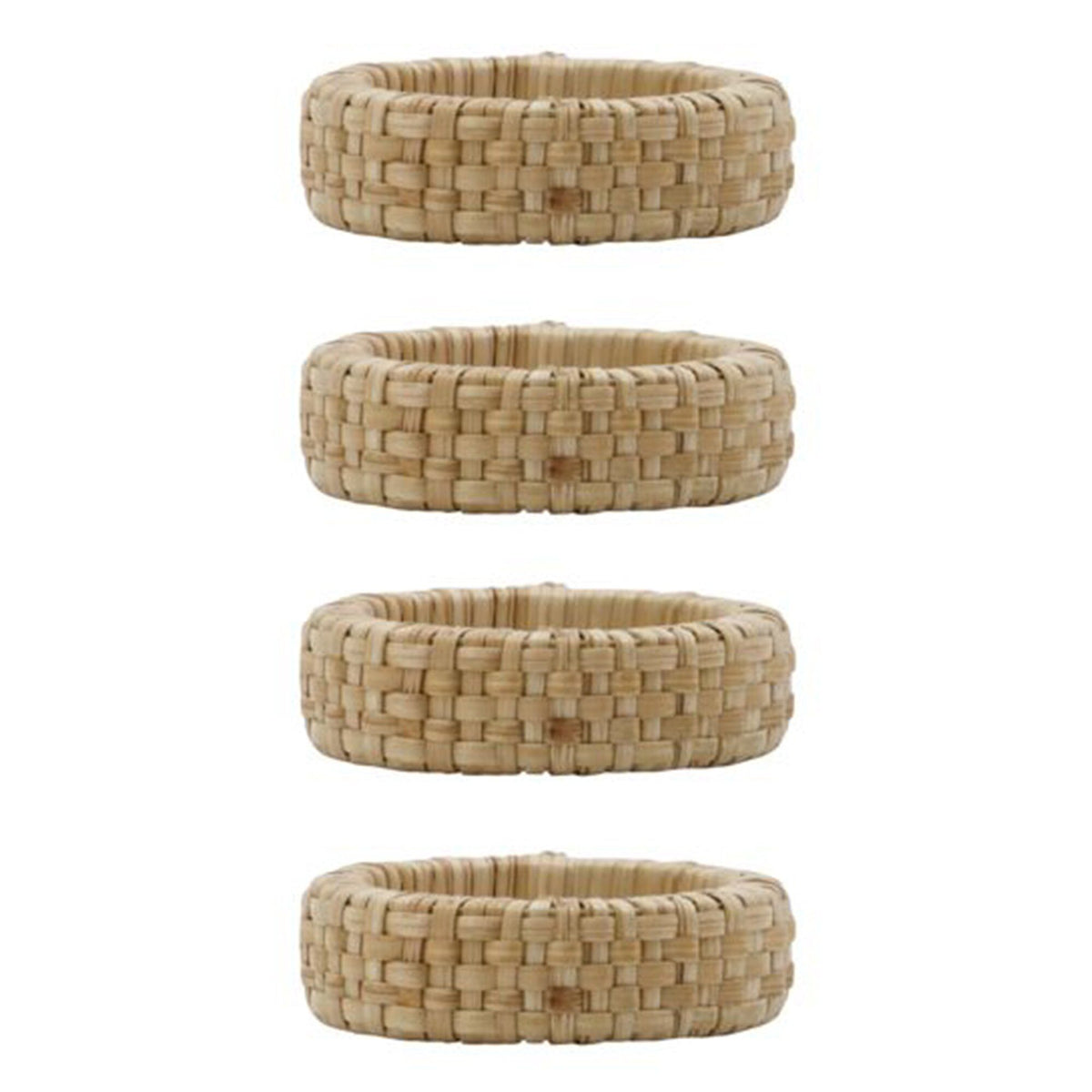 Fire naturfarvede servietringe med bambusdetaljer fra House Doctor Kind