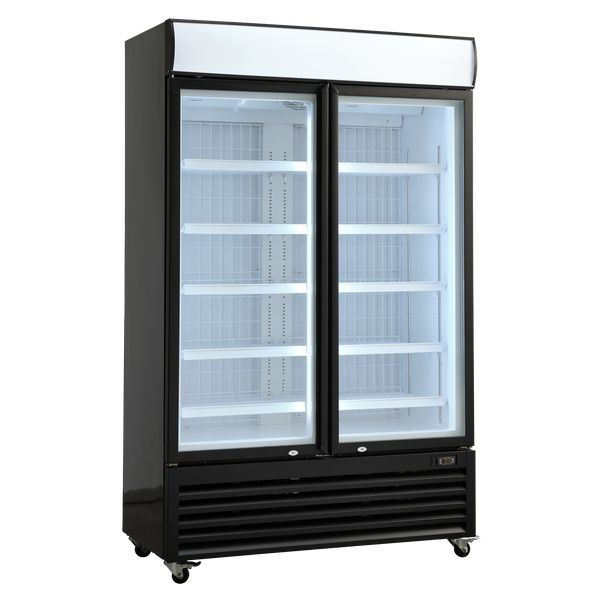 Sort Scandomestic DF800BE displayfryser med 684 liter nettovolumen
