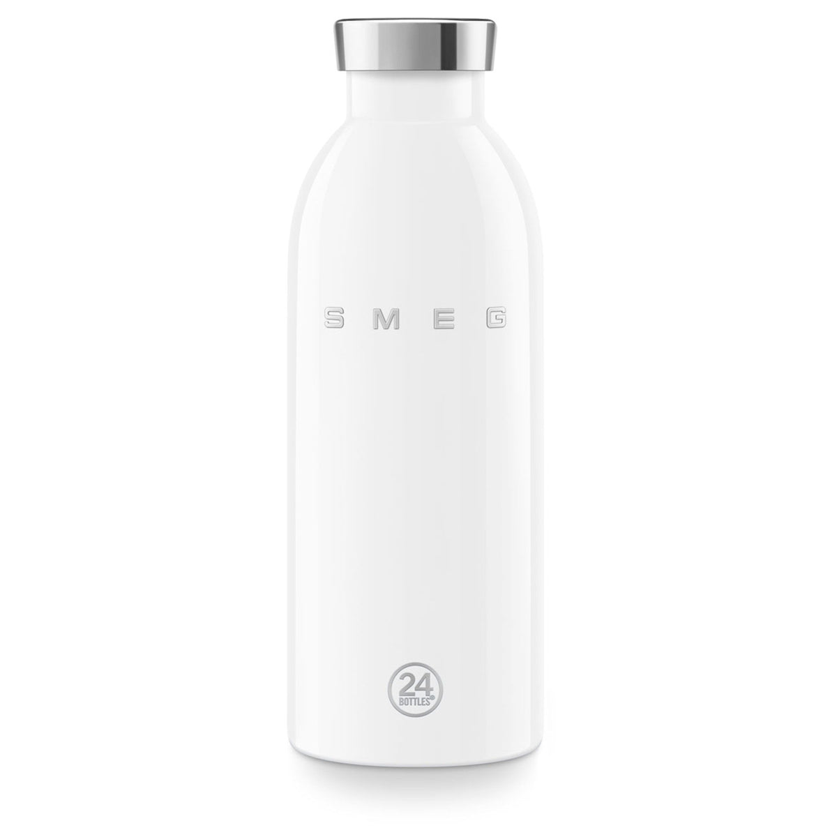 Hvid Smeg vandflaske WBF01WH på 0,5 liter med bløde retro-linjer