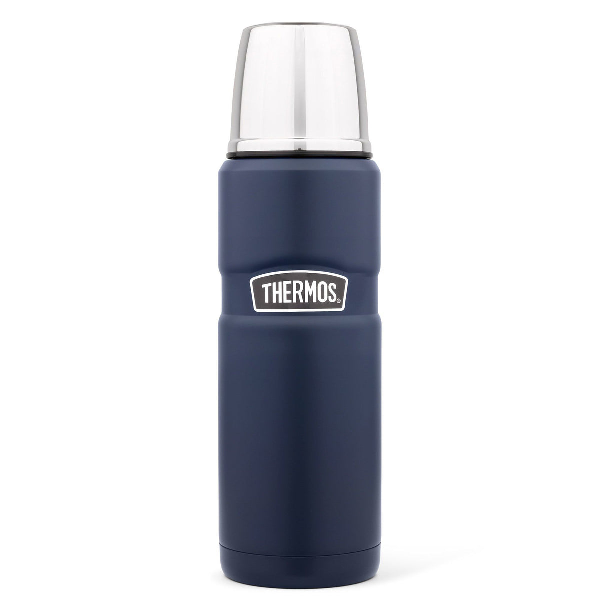 Thermos King termokande, 0,5 liter, i farven navy med låg der kan bruges som krus