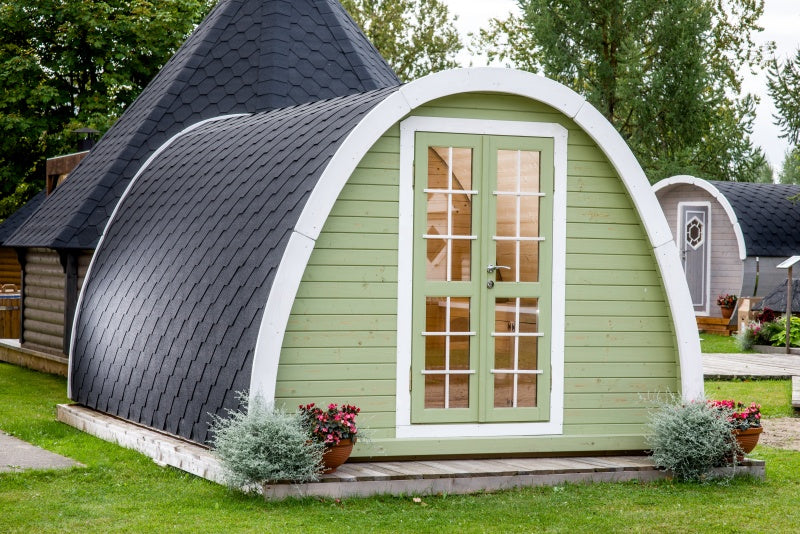Elegant isoleret campinghytte på 15,4 m² i haven