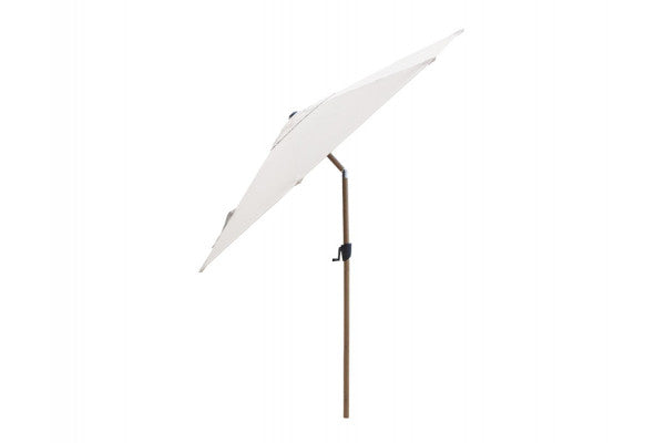 Se Cane-line Sunshade Parasol, Ø 3 meter, m/tilt, m/stok i trælook, Dusty White ✔ Kæmpe udvalg i  &