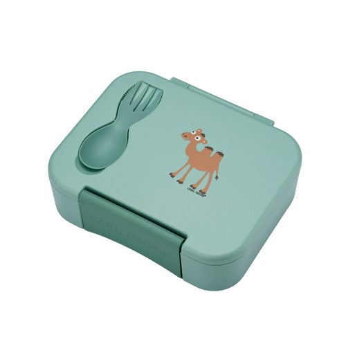 Carl Oscar BentoBOX madkasse med motiv, tre rum og medfølgende bestik