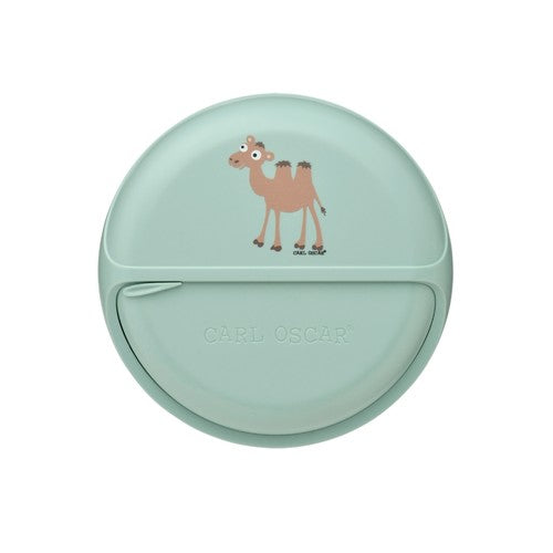 Carl Oscar SnackDISC snackboks til børn med dyremotiv og fem drejelige rum