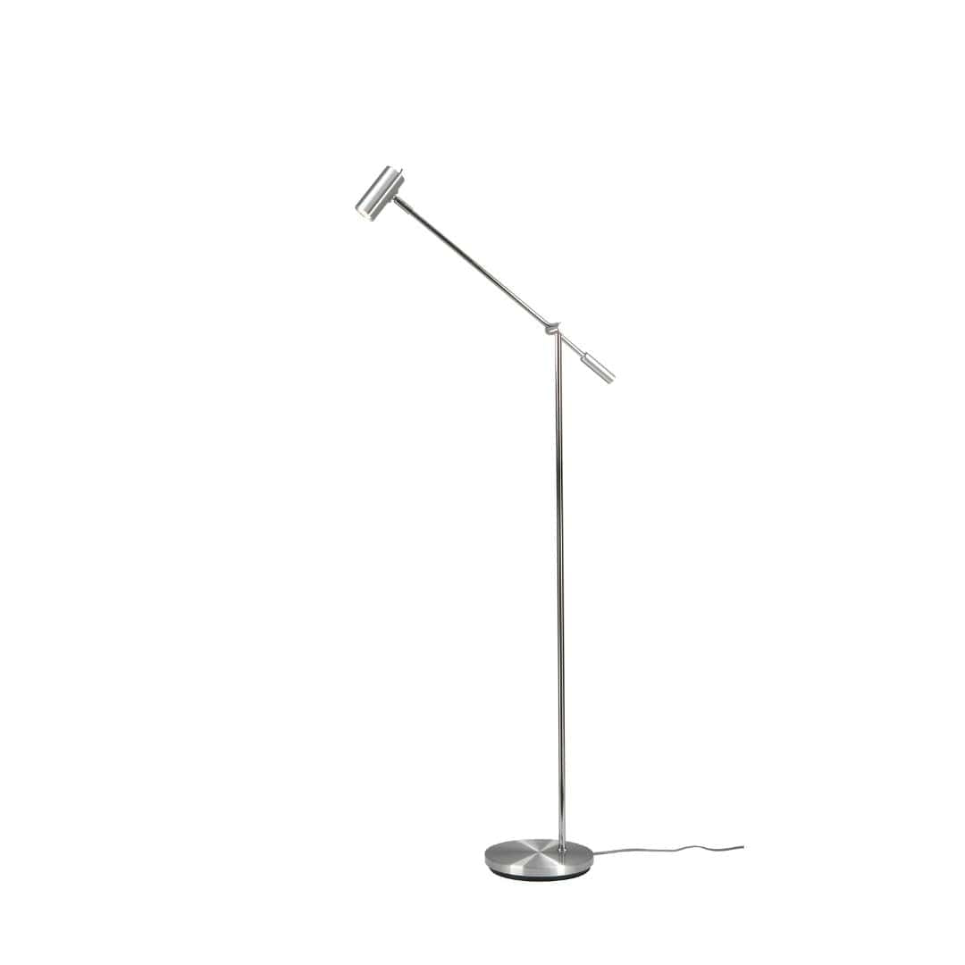 Belid Cato LED-gulvlampe i alu med fleksibel arm og lampehoved