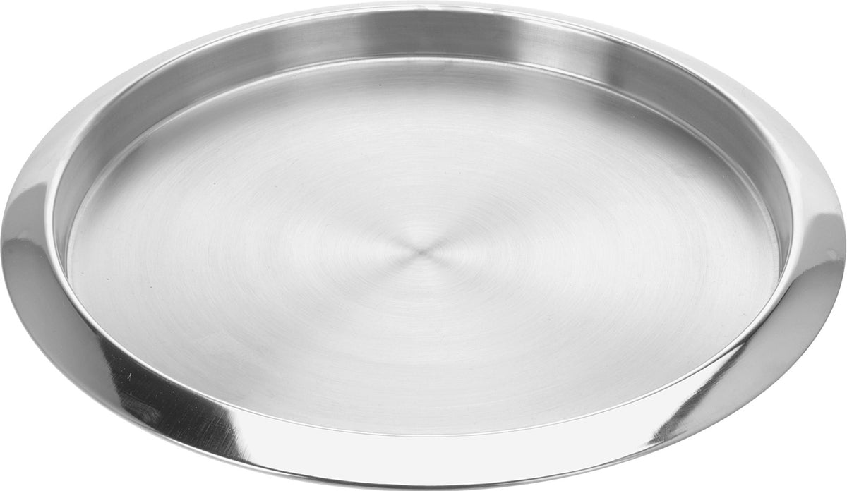 Serveringsbakke i rustfrit stål fra Koop med høj kant, 35 cm