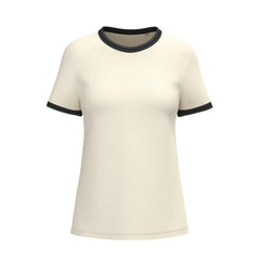 Dame ringer T-shirt med kantbånd fra Custom Collection, med eller uden logo
