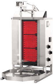 Elektrisk keramisk kebabgrill fra Potis med topmotor