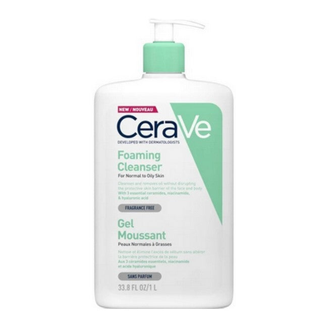 CeraVe Foaming Cleanser Normal To Oily Skin ansigtsrens i 1000 ml