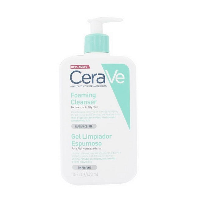 CeraVe Foaming Cleanser Normal To Oily Skin ansigtsrens i flaske på 473 ml