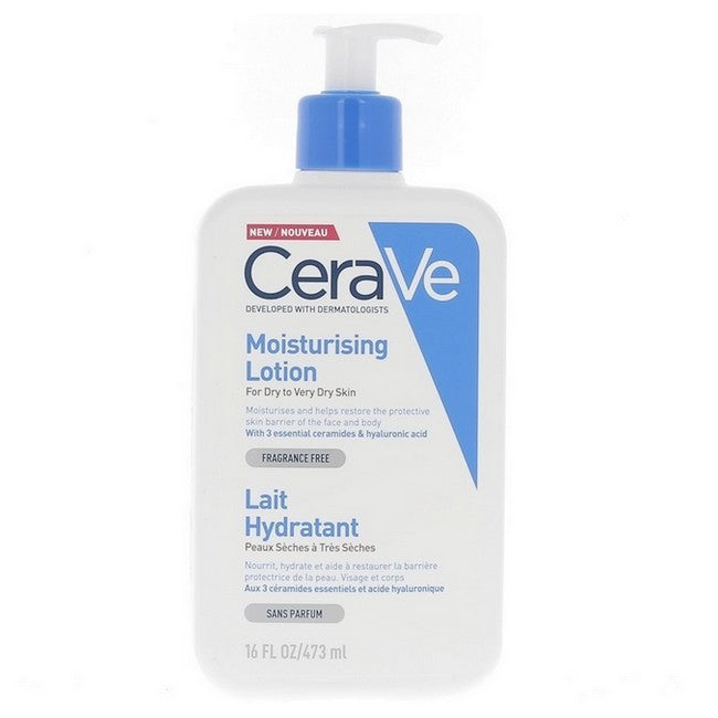 Flaske med CeraVe Moisturising Lotion til tør til meget tør hud, 473 ml