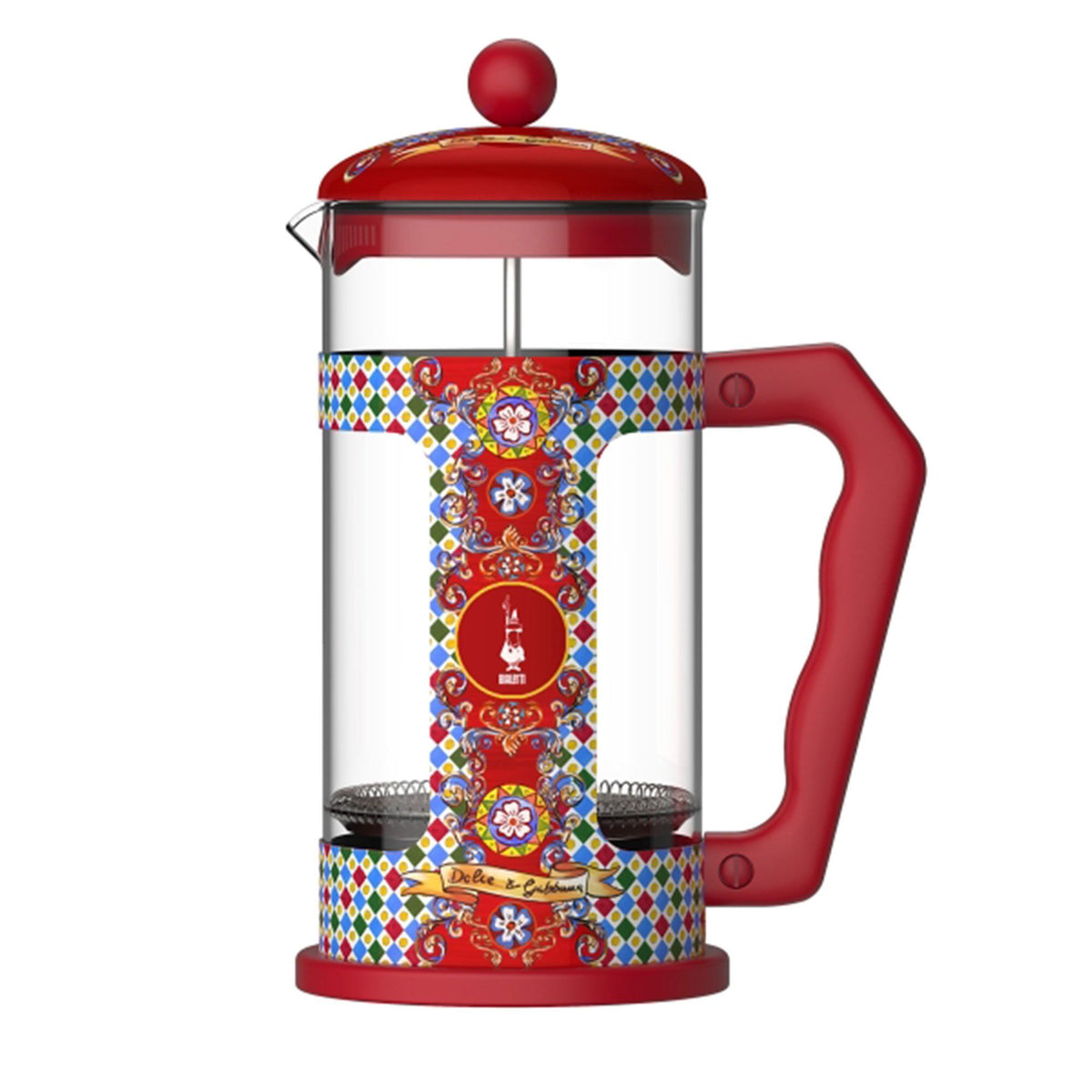 Bialetti Preziosa stempelkande i rustfrit stål og glas, designet med Dolce&Gabbana