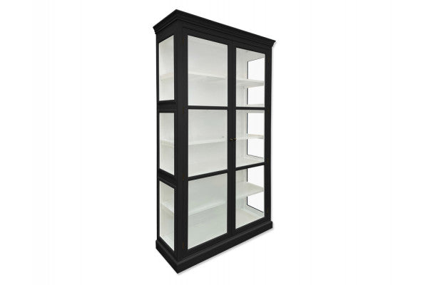 Se Christiansø Vitrineskab - 212x120x44 cm Sort/Hvid ❤ Super billig fragt og lynhurtig levering - Varenummer: Havemøbelland-DK3810v977 - Udsalg på INDEMØBLER - Vitrineskabe Spar helt op til 73% - 2.739 kendte brands til outletpriser