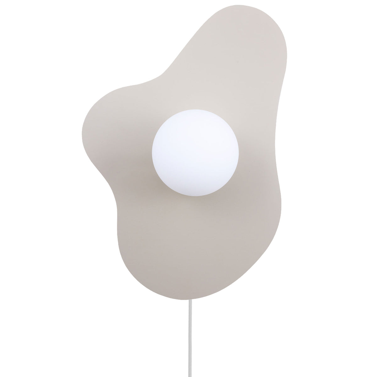 Globen Lighting Illusion væglampe og plafond i beige metal med organisk, asymmetrisk skærm
