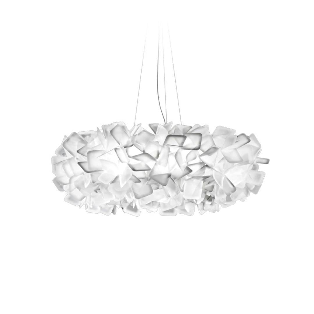 Hvid Clizia pendel i størrelse L fra Slamp designet af Adriano Rachele