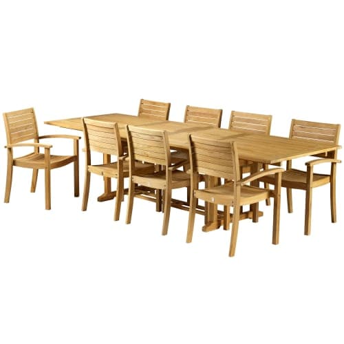 Liva XL havemøbelsæt med 8 stole - Teak