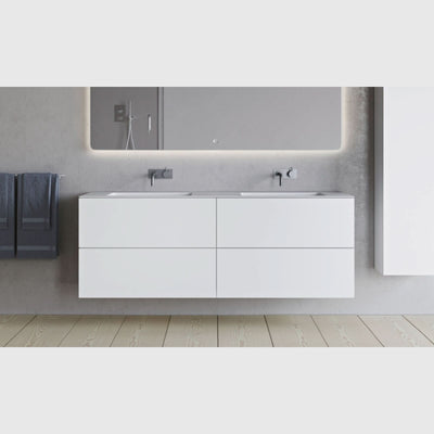 Se tilbud på Copenhagen Bath SQ2 160 dobbelt kabinet med dobbelt vask - mat hvid. Billigt udsalg! Hurtig levering: 1-2 hverdage. Varenummer: BADE-38075059372221.