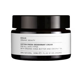 Se Evolve Cotton Fresh Deodorant Cream 30ml. ✔ Kæmpe udvalg i Evolve Organic Beauty - Køb online på udsalg og tilbud lige nu ✔ Billig fragt • Hurtig levering - Varenummer: Helsegrossisten-29335 og 5060200047989 på lager - Udsalg på Personlig pleje > Evolve Organic Beauty > Op til 61% rabat - Find tilbud fra over 2.739 mærker