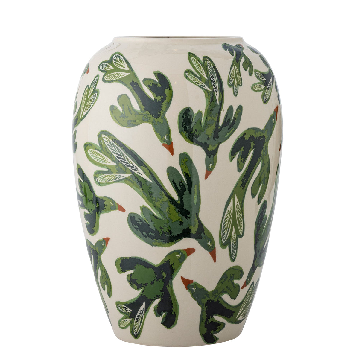 Birdliva vase i multifarvet stentøj fra Bloomingville med lys beige bund, Ø21,5 x H33 cm