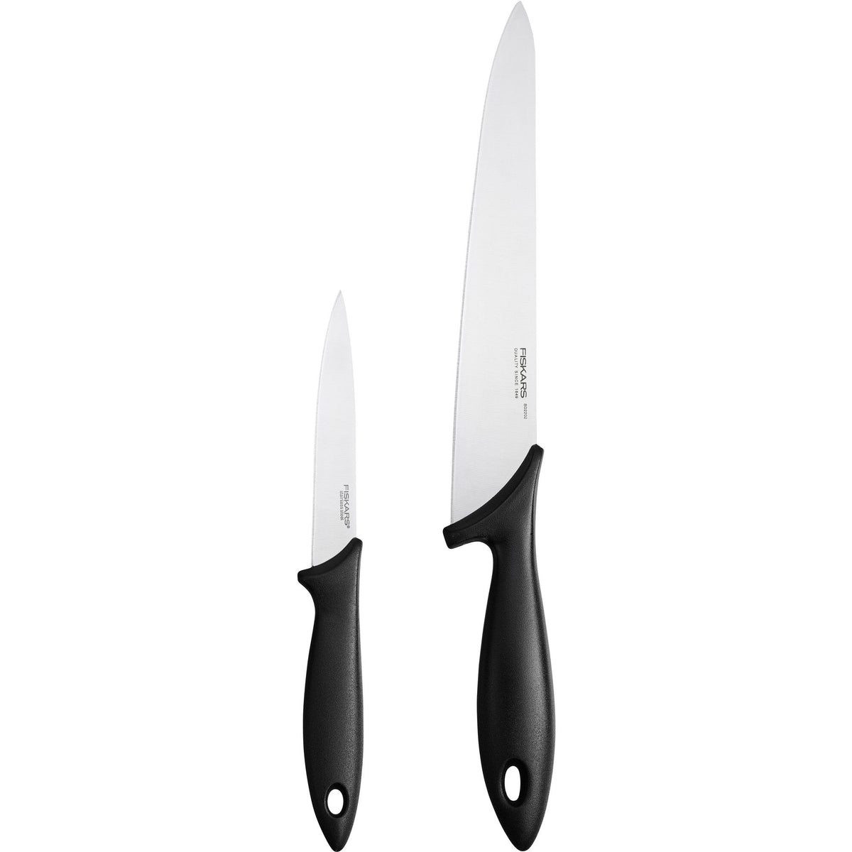 Fiskars Essential knivsæt med to knive med plasthåndtag