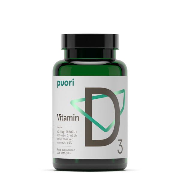 Se Puori Vitamin D3 62,5 mcg (2500IE) 120 kaps. ✔ Kæmpe udvalg i Puori - Køb online på udsalg og tilbud lige nu ✔ Meget billig fragt og hurtig levering - Varenummer: Helsegrossisten-54308-1 og 5710789000881 på lager - Udsalg på Sundhed > Energi > Spar stort – op til 59% - Over 2.739 kendte mærker på stort udsalg