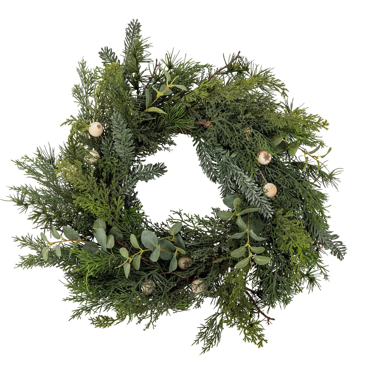Grøn Pine krans af kunstige blomster fra Bloomingville, Ø65 cm