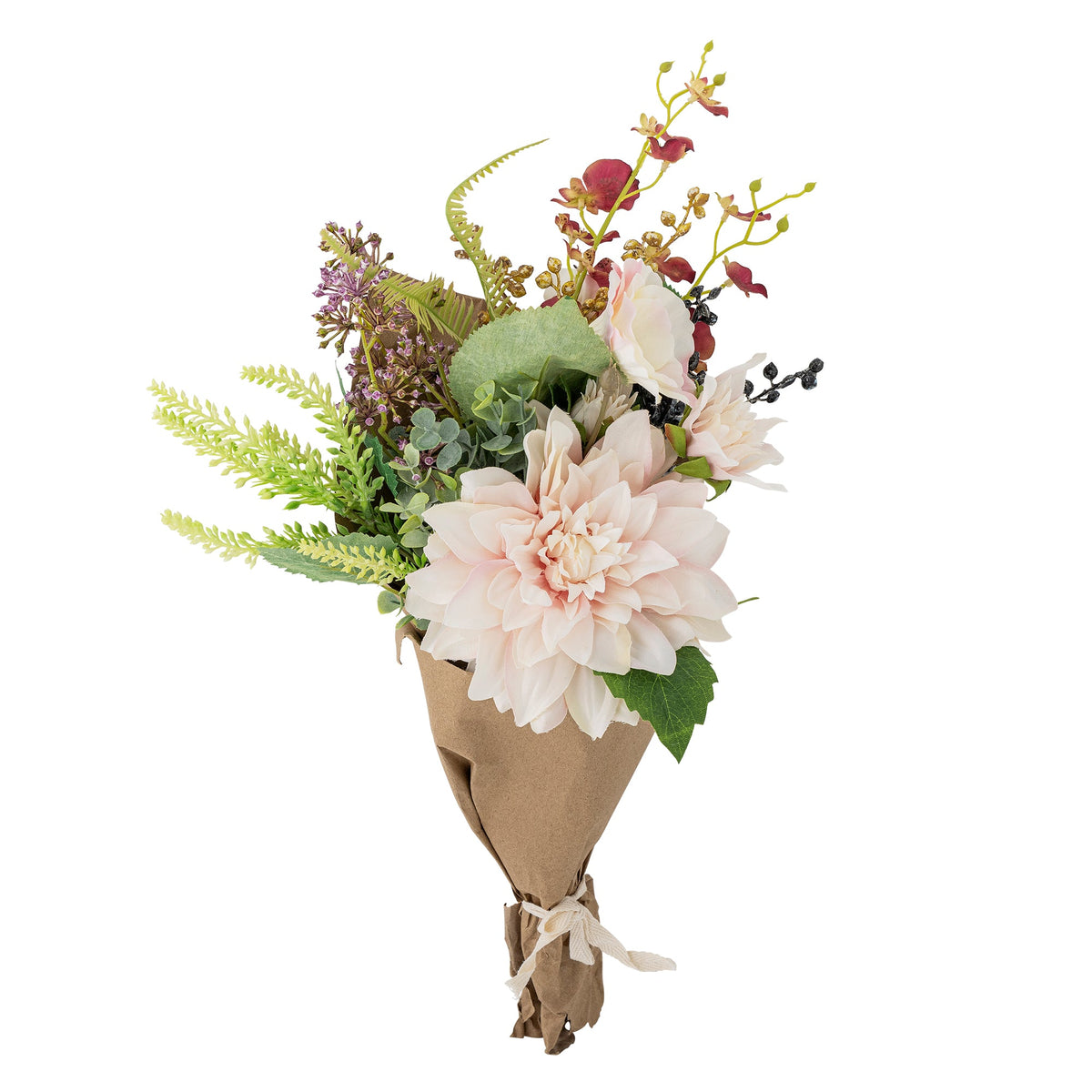 Rosa Splendor buket af kunstige blomster fra Bloomingville med stor krysantemum
