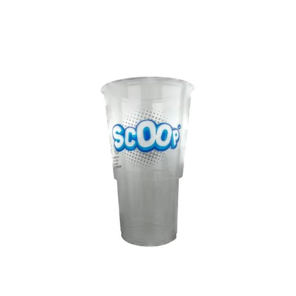 Gennemsigtige Scoop plastbægre Small på 21 cl, pakke med 100 stk.