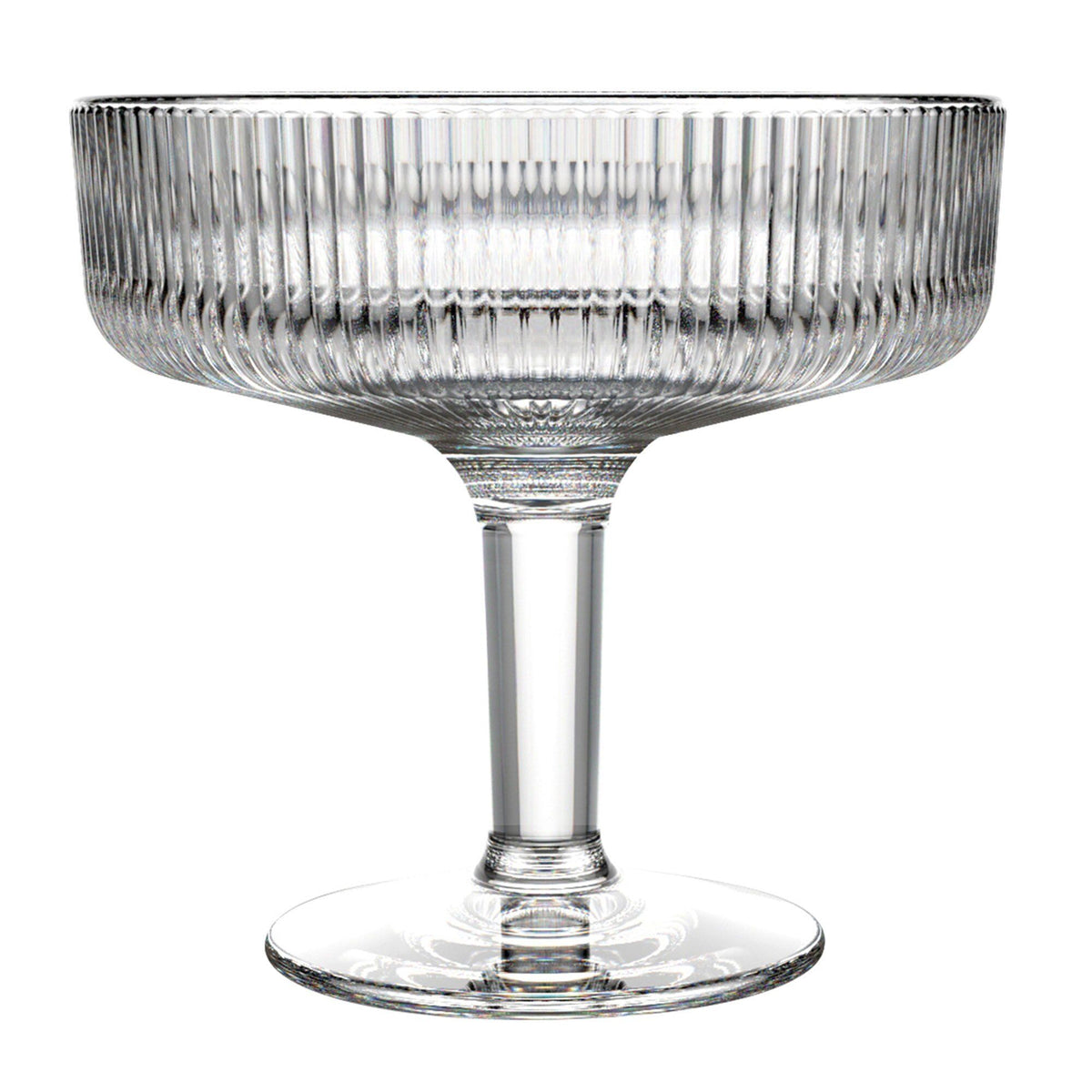 Seks La Rochère Alice dessertskåle på 33 cl med fod og riflet design