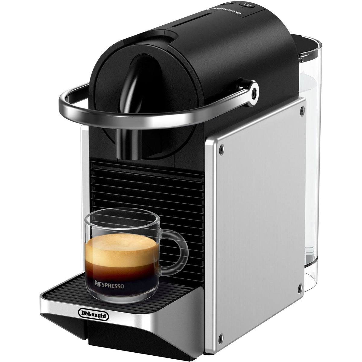 Nespresso Pixie kaffemaskine i silver med slankt og kompakt design