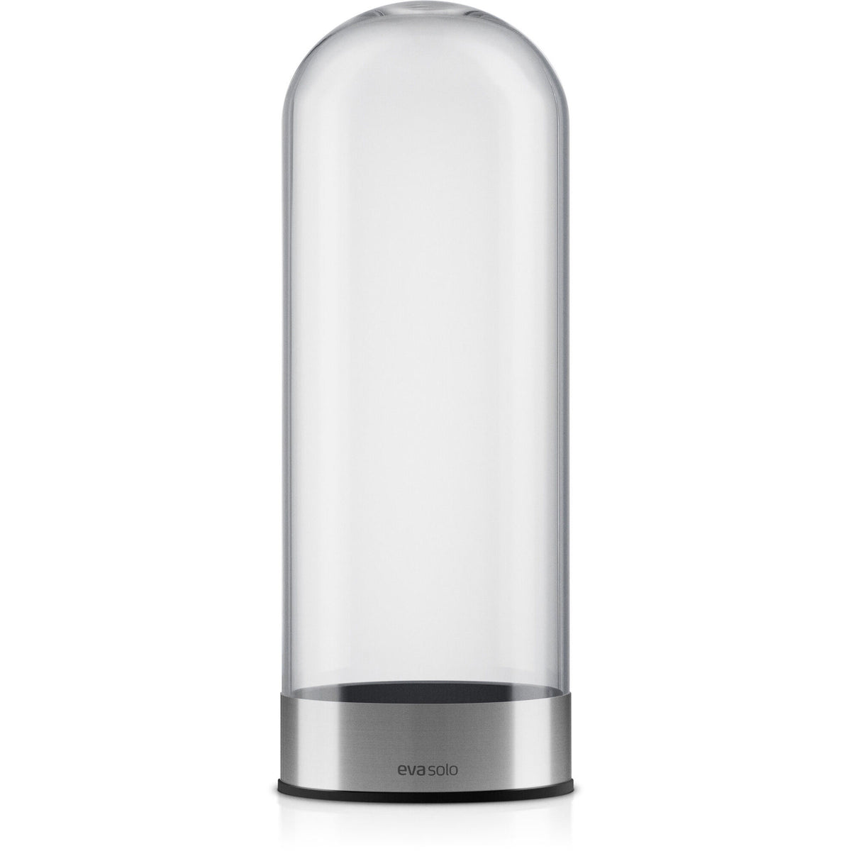 Cylinderformet Eva Solo kaffekapsel-dispenser i glas med farverige kapsler