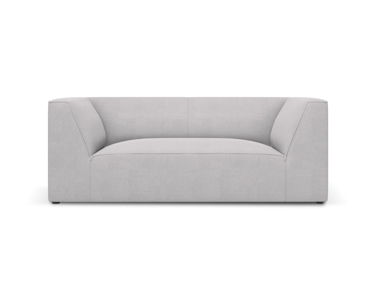 Ruby sofa med to sæder fra Micadoni i grå stof og sort plast