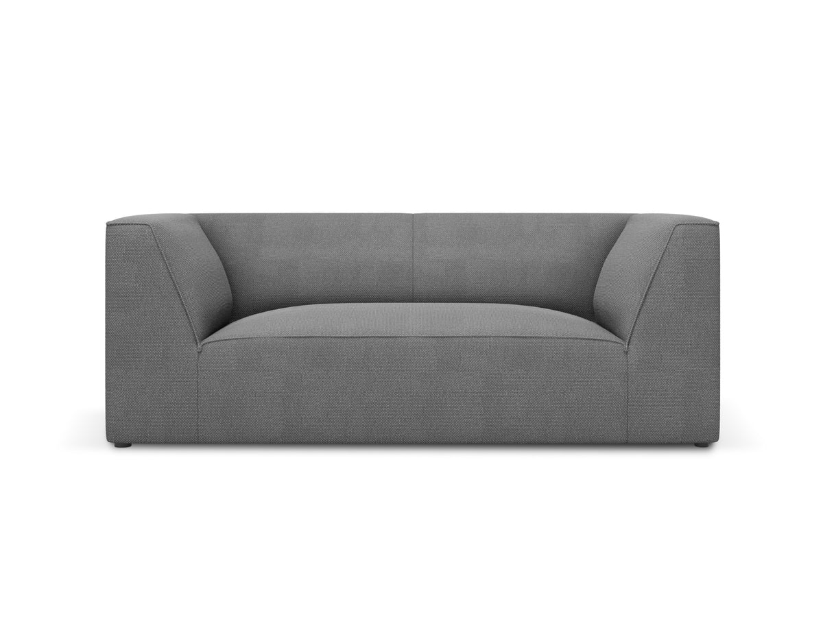Micadoni Ruby sofa med to sæder i grå stof og sort plast