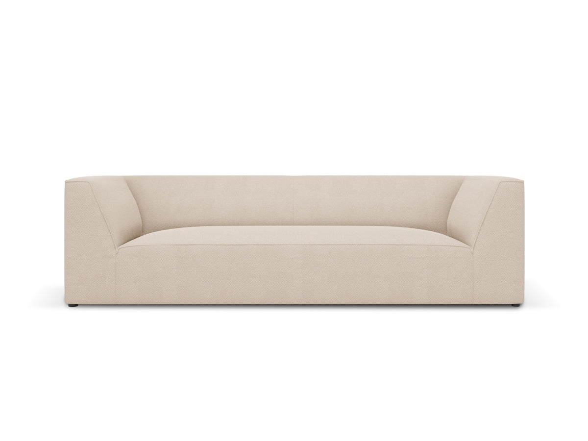 Micadoni Ruby sofa med 3 sæder, beige stof og sort plast