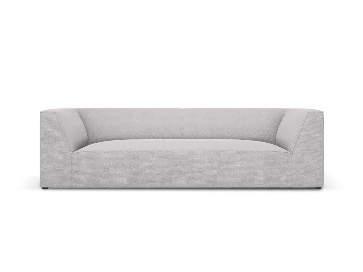 Grå Micadoni Ruby sofa med 3 sæder, betrukket med stof og med sort plast