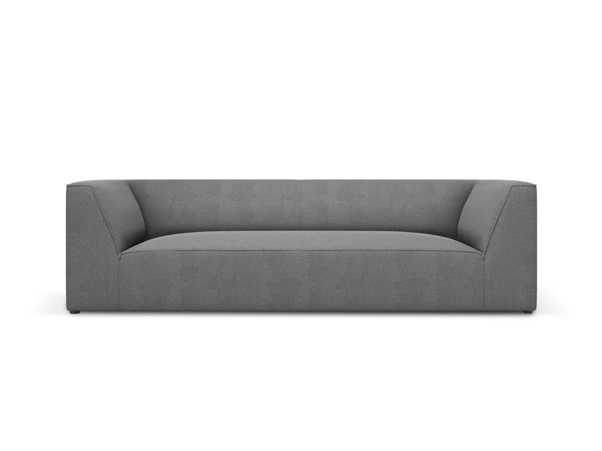 Ruby sofa med 3 sæder i grå stof og sort plast fra Micadoni