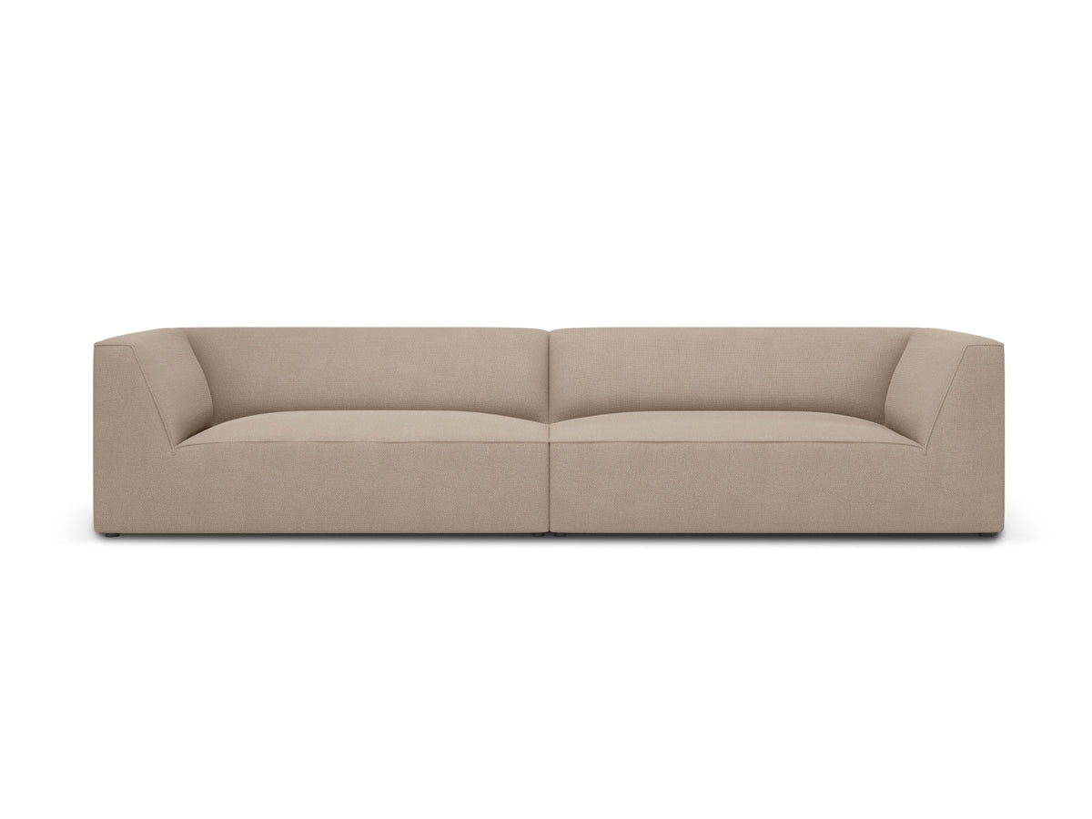 Micadoni Ruby sofa med 4 sæder i beige stof og sort plast