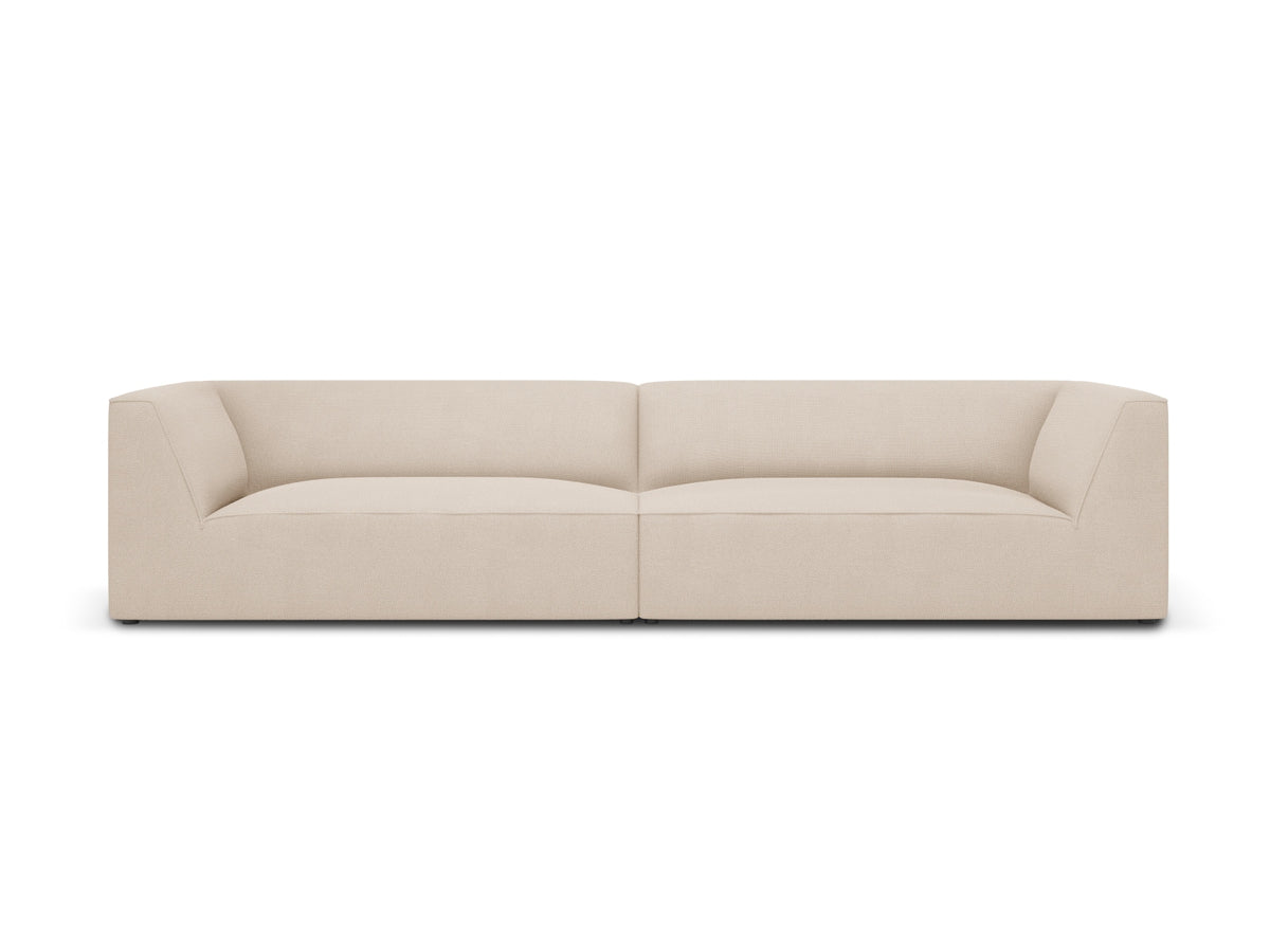 Micadoni Ruby sofa med 4 sæder i beige stof og sort plast