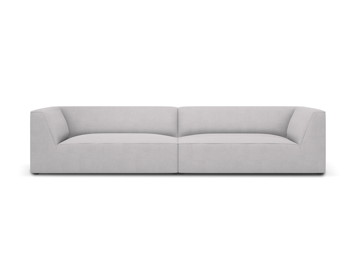 Micadoni Ruby sofa med 4 sæder i gråt stof og sort plast