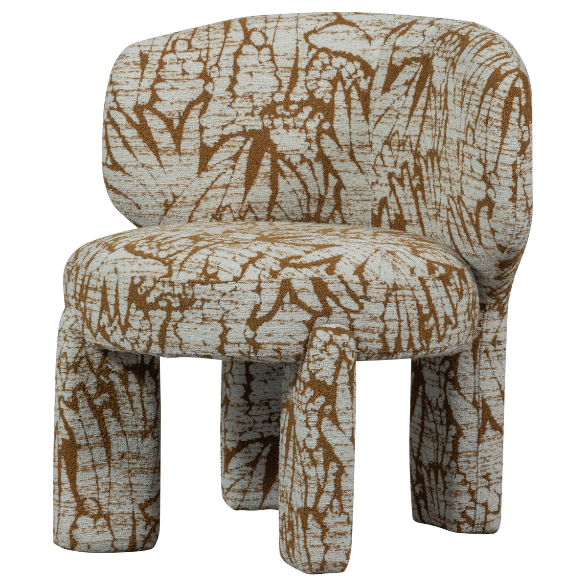 Woood Upke lænestol i natur og brun polyester stof
